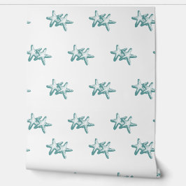 ダブルティール（緑がかった色）ヒトデ 壁紙