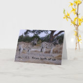 ダブルテイクゼブラ誕生日カード カード (黄色い花)