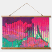 ダブルテイクバラ抽象デザイン 吊り下げ型タペストリー (正面)