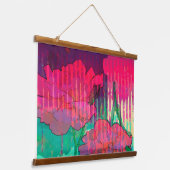 ダブルテイクバラ抽象デザイン 吊り下げ型タペストリー (傾斜あり)