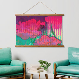 ダブルテイクバラ抽象デザイン 吊り下げ型タペストリー