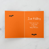 ダブルデおもしろいアハッピーハローウィン冗談 カード (内部)