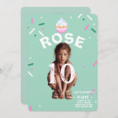 ダブルディジットのお祝いパーティー 招待状 (正面/裏面)