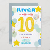 ダブルディジットのお祝いパーティー 招待状 (正面/裏面)