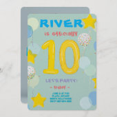 ダブルディジットのお祝いパーティー 招待状 (正面/裏面)