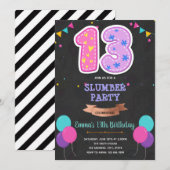 ダブルディジットの13歳誕生日カード 招待状 (正面/裏面)