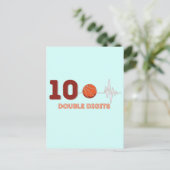 ダブルディジット 10歳 誕生日少年 バスケットボール ポストカード (スタンド正面)