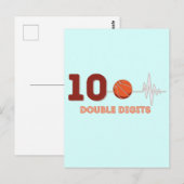 ダブルディジット 10歳 誕生日少年 バスケットボール ポストカード (正面/裏面)