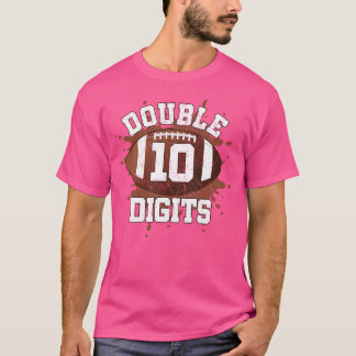 ダブルデジット誕生日デコレーションボーイ10サッカー Tシャツ