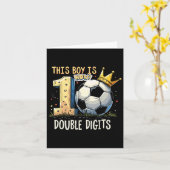ダブルデジット誕生日10歳の男の子フットバル カード (黄色い花)