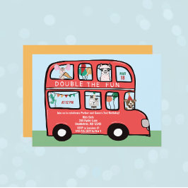 ダブルデッカーバス共同誕生日パーティー 招待状