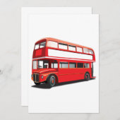 ダブルデッカーバス 招待状 (正面/裏面)