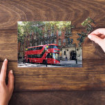ダブルデッカー赤バス | West End London Kensington ジグソーパズル<br><div class="desc">旅行の写真 – West Endエリアの赤い2階建てバス – ロンドン、英国、ヨーロッパの古い赤いバスシンボル</div>