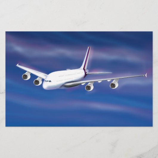 ダブルデッキジェット旅客機 便箋 (正面)