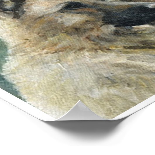 "ダブルデューティ"ドイツの羊飼いプリント油ペイント ポスター (角)