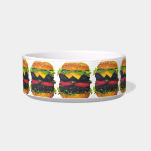 ダブルデラックスハンバーガーとチーズスモールペット ボウル