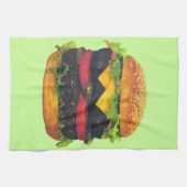 ダブルデラックスハンバーガーとチーズ キッチンタオル (横)