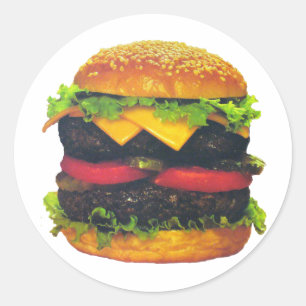 ダブルデラックスハンバーガーとチーズ ラウンドシール