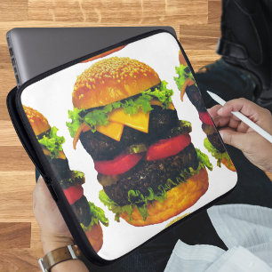 ダブルデラックスハンバーガーとチーズ ラップトップスリーブ