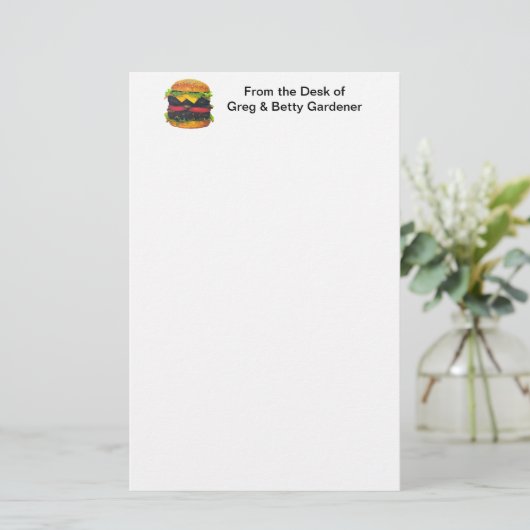 ダブルデラックスハンバーガーとチーズ 便箋 (スタンド正面)