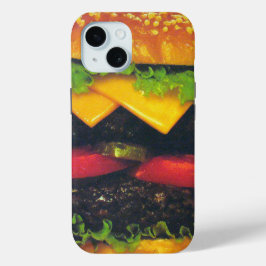 ダブルデラックスハンバーガーとチーズ iPhone 15ケース