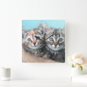 ダブルトラブルキッチン時計 スクエア壁時計 (ホーム)