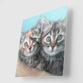 ダブルトラブルキッチン時計 スクエア壁時計 (傾斜)