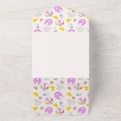 ダブルトラブルツインガールズベビーシャワー オールインワン招待状 (外側)