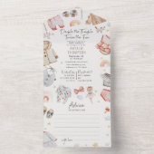 ダブルトラブルツインガールズ&アドバイスベビーシャワー オールインワン招待状 (内側)