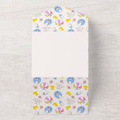 ダブルトラブルツインボーイズ赤ちゃんシャワー オールインワン招待状 (外側)