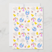 ダブルトラブルツインボーイ&ガールベビーシャワー サンキューカード (裏面)