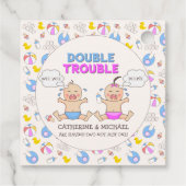 ダブルトラブルツインボーイ&ガールベビーシャワー フェイバータグ (裏面)