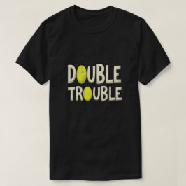 ダブルトラブルテニスおもしろいボール Tシャツ