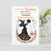 ダブルトラブルビール – ツインハロウィーン赤ちゃんシャワー 招待状 (スタンド正面)