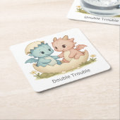 ダブルトラブルファンタジーツインベビー スクエアペーパーコースター (アングル)