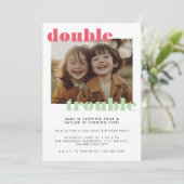 ダブルトラブル共同キッズフォトバースデーパーティー 招待状 (スタンド正面)