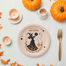 ダブルトラブル醸造 – ツインハロウィーンの赤ちゃんシャワー ペーパープレート