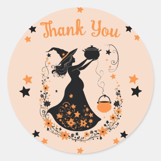 ダブルトラブル醸造 – ツインハロウィーンの赤ちゃんシャワー ラウンドシール (正面)