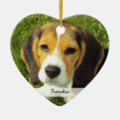ダブルドッグ写真クリスマスツリーオーナメント セラミックオーナメント (正面)