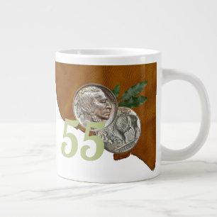 ダブルニッケル「55」誕生日 ジャンボコーヒーマグカップ