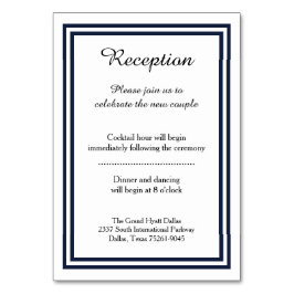 ダブルネイビートリム – 披露宴挿入カード テーブルナンバー