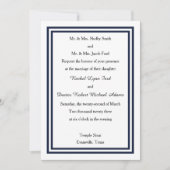 ダブルネイビートリム – 結婚式招待状 招待状 (正面)