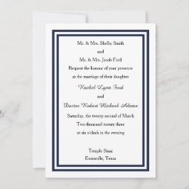 ダブルネイビートリム – 結婚式招待状 招待状