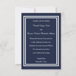ダブルネイビートリム – 3x5結婚式招待状 招待状