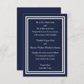 ダブルネイビートリム–3x5結婚式招待状 招待状 (正面/裏面)