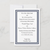 ダブルネイビートリム – 3x5結婚式招待状 招待状 (正面)