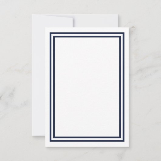 ダブルネイビートリム – 3x5結婚式招待状 招待状 (裏面)