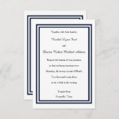 ダブルネイビートリム – 3x5結婚式招待状 招待状 (正面/裏面)