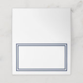 ダブルネイビーブルーでテキストを白に縁ど追加 プレイスカード (外部開封)