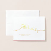 ダブルハッピン中国のズ結婚ノット 箔カード (封筒付き正面)